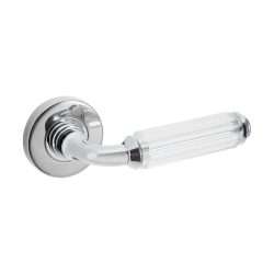 CRYSTAL LEVER ON ROUND ROSE