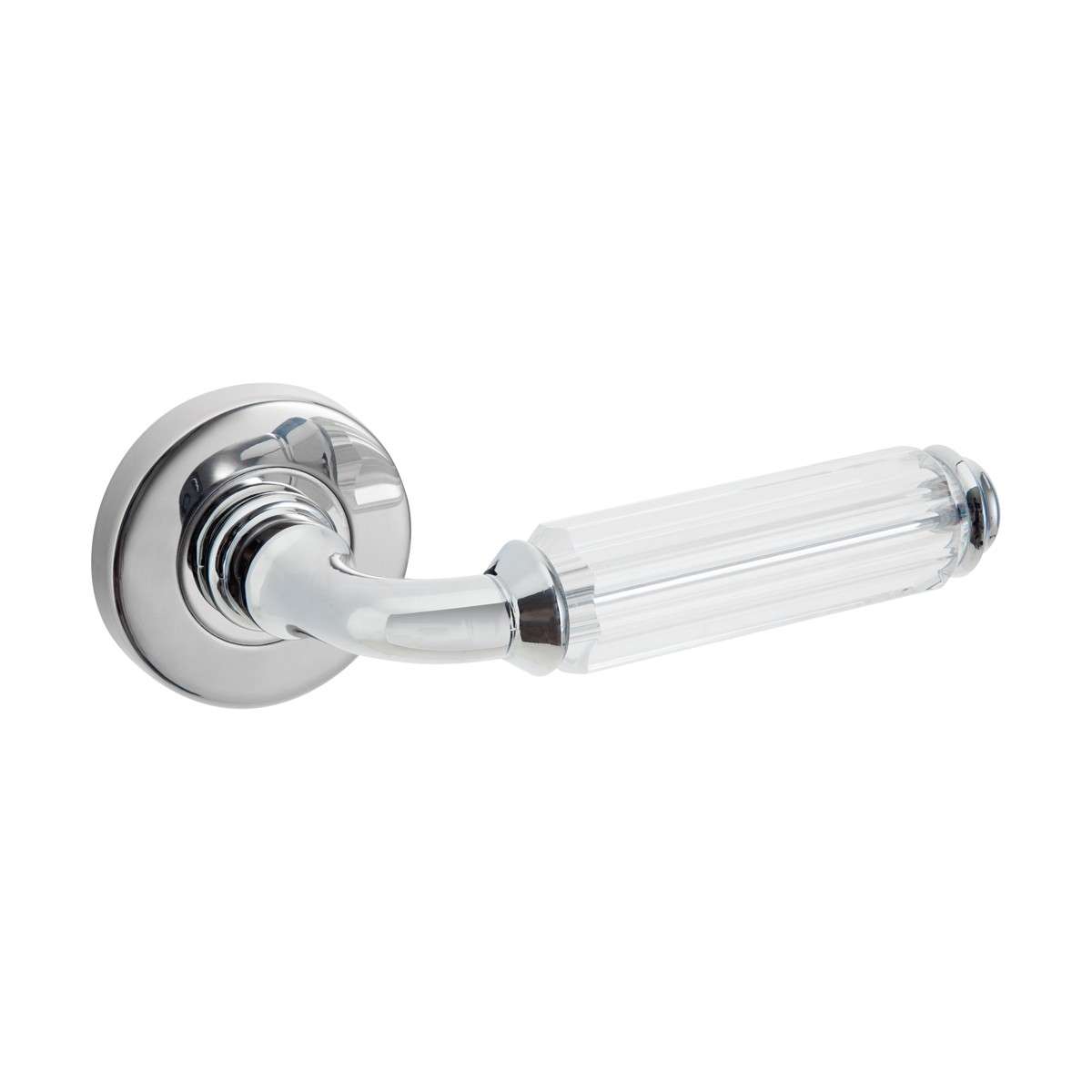 CRYSTAL LEVER ON ROUND ROSE