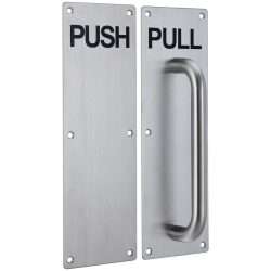 PUSH PLATE / PULL HANDLE SET BSS 300X100MM