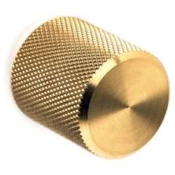 KNURLED KNOB SATIN BRASS