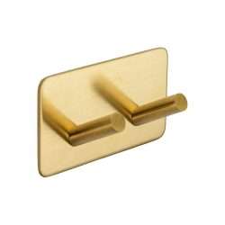 MODERN SELF ADHESIVE RECTANGLE BRS DOUBLE HOOK