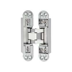 3D ADJ HINGE 40KG 140X30X24MM SATIN SILVER