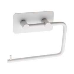 HKTP5 - SELF ADHESIVE TOILET ROLL HOLDER WHITE STAINLESS STEEL