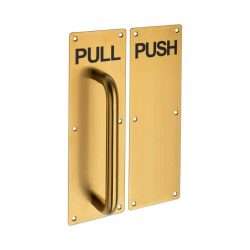 PUSH PLATE / PULL HANDLE SET BRASS PVD300X100MM