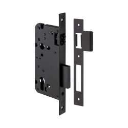 MORTISE LOCK ROLLER BOLT BLACK 60MM
