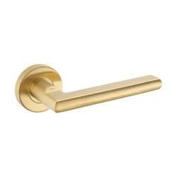 PELLO LEVER ON ROUND ROSE SATIN BRASS