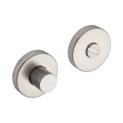 PRIVACY SET ROUND KNURLED BRUSHED STAINLESS STEEL