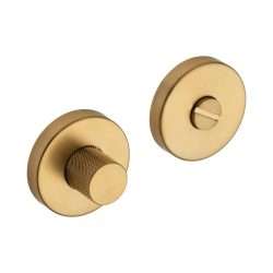 PRIVACY SET ROUND KNURLED SATIN BRASS