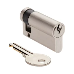EURO HALF CYLINDER SATIN NICKEL 55MM