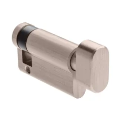 EURO HALF KNOB CYLINDER SATIN NICKEL 55MM