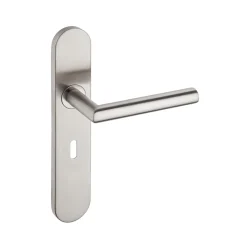 AROGAN LEVER ON OVAL BACKPLATE BRUSHED STAINLESS STEEL
