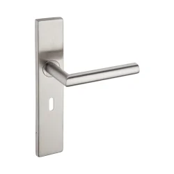 AROGAN LEVER ON SQUARE BACKPLATE BRUSHED STAINLESS STEEL