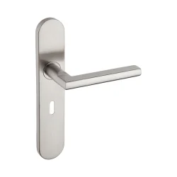 PELLO LEVER ON OVAL BACKPLATE BRUSHED STAINLESS STEEL