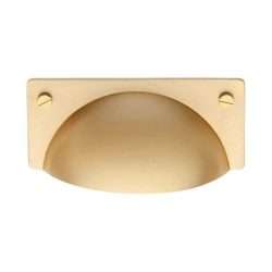 SQUARE CABINET CUP HANDLE 64MM CTC SATIN BRASS