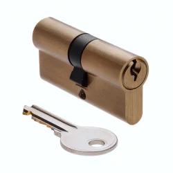 65MM DOUBLE CYLINDER BRUSHED BRONZE