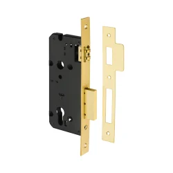 60MM ROLLER BOLT LOCK SATIN BRASS FOREND
