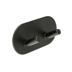 MODERN SELF ADHESIVE DOUBLE ROUND BLACK HOOK