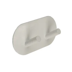 MODERN SELF ADHESIVE DOUBLE ROUND WHITE HOOK