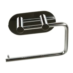 TOILET ROLL HOLDER SELF ADHESIVE ROUND POLISHED STAINLESS STEEL